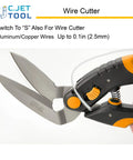 C.JET TOOL heavy-duty 10in scissors with orange and black soft-grip handles and stainless-steel blades