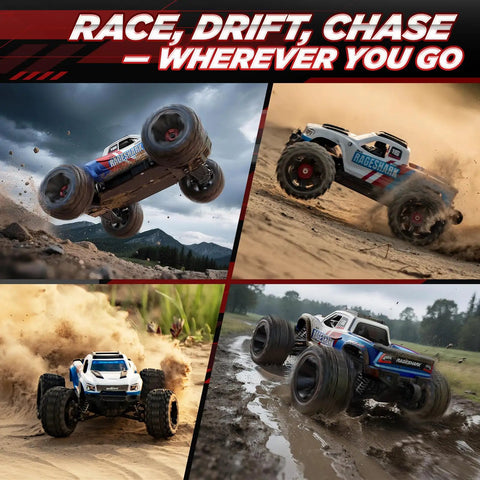 Fast RC Truck For Adults Upgradable To 56 MPH 4x4 Off Road All Terrain Beefy Monster 2.4 GHz RTR 1 To 16 Remote Control Car