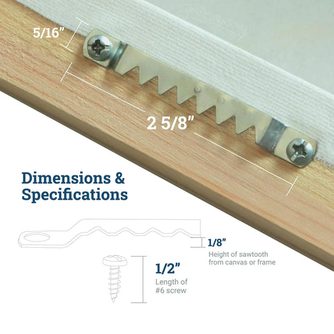 Pack Of 100 Sawtooth Picture Hangers For Frames With Screws Heavy Duty Frame Hanging Hardware dimensions and specifications