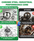 Comparison of AISI 52100 chrome steel bearing balls with inferior soft alloy alternatives for better bike hub performance.