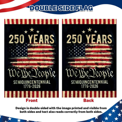 Celebrating 250th Anniversary USA Garden Flag For Outdoor Display Double Sided Waterproof Patriotic Yard Sign With Stars And Stripes
