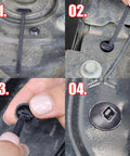 Nylon Cable Tie Buckle Kit For Auto Repair And Bumper Clips installation process, showing heavy duty wire tie fasteners and plastic rivets.