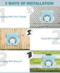 Installation options for Straight Up No Mess Chicken Feeder For Chicks And Hens Heavy Duty Waterproof Poultry Dispenser.