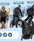 Running Hydration Vest With 2L Water Bladder for marathon, cycling, skiing; lightweight reflective chest pack gear holder, unisex black