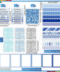 Blue Boho 60 Trim Scalloped Poster Boards Set With 18 Presentation Subtitles, 6 Self Adhesive Project Titles, 8 Letter Stickers