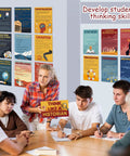 Think Like A Historian Posters 16 Pack Social Studies Classroom Decorations Thinking Posters Bulletin Board Set For Middle And High School 11 By 13.8 Inches Ideal For Office Or Home Learning displayed in a classroom setting.