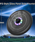 UFO Solar Fountain With Glass Panel Upgrade 2026, 9.2-inch round design with LED lights, garden water feature