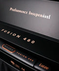 Fusion 480 Hair Straightener With High Heat Power in opened box, showing branding and product details.