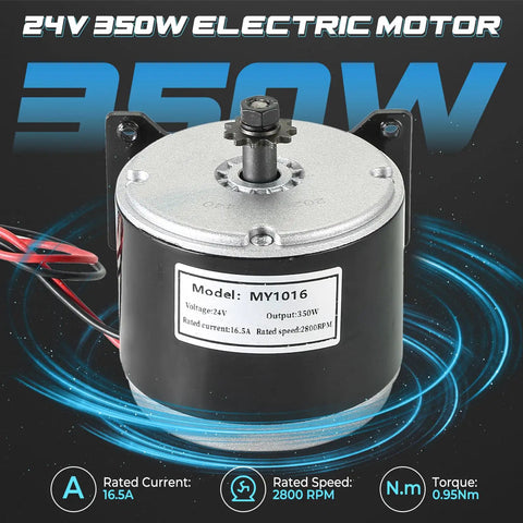 24V 350W Brushed Permanent Magnet Electric Motor For E Scooters And E Bikes Compact 2800 RPM Drive System Motor For Upgrades Bike Conversions And Small Wind Turbine Projects, aluminum housing