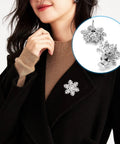 Hella Durable 40 Pack Locking Pin Back Keepers With A Rock Solid Spring Loaded Latch Nickel Plated Copper Clasp worn on a black coat.