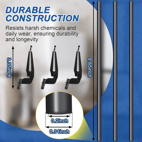 3 Pack Toilet Refill Tube And Clip Replacement Kit For Inside Tank, rubber and plastic, 9.65 inch length product image