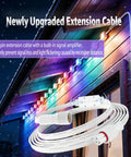 Heavy Duty 16 Foot Signal Booster Extension Cable For Outdoor LED Strip Lights IP68 Waterproof connected to colorful lights.