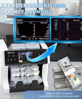 Money Counter Machine With Mixed Denomination And Bank Grade Cash Handling, 2CIS UV IR MG Counterfeit Detection