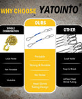 Comparison chart showing features of YATOINTO trailer safety cables versus other brands.