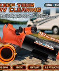 12V RV Macerator Pump For Sewage With 12 GPM Flow 10 Ft Lift And 3.2 Ft Suction Portable Waste Pump in action
