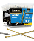Premium Exterior Wood Deck Screws Size 10 By 6 Inch Bronze Finish All Purpose Outdoor Deck Fasteners With Self Starting Tip And T25 Bit Included 162 Piece Pack For Superior Durability displayed with T25 bit and screws.