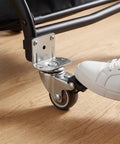 Foot activating 4 Pack 1.5 Inch TPR Silent Swivel Locking Caster Wheels With Plate Mount for strollers and tables on wood floor