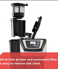 12 Cup Coffee Maker With Built In Grinder And Brew System For Fresh Ground Coffee Every Morning Programmable Auto Start Easy To Use Black Finish