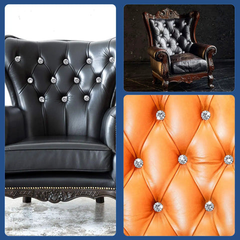 Top Notch Crystal Upholstery Tacks Set Of 60 Dope Diamond Furniture Buttons Clean Silver Headboard Nails on decorative armchairs.