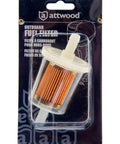 Go-To Universal 40-Micron Outboard Fuel Filter With Clear See-Through Body For Easy Visual Maintenance in packaging