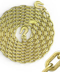 Beefy Heavy Duty Transport Binder Chain With Clevis Grab Hooks 5 16th Inch By 20 Foot 5100 Lb WLL For Tie Downs Load Binding Towing And Logging