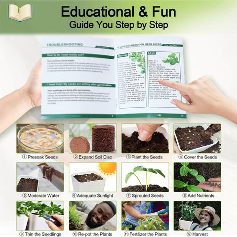 Indoor Herb Garden Starter Kit With 10 Non GMO Herb Seeds Soil Pots And Moisture Meter For Easy Windowsill Gardening step-by-step guide