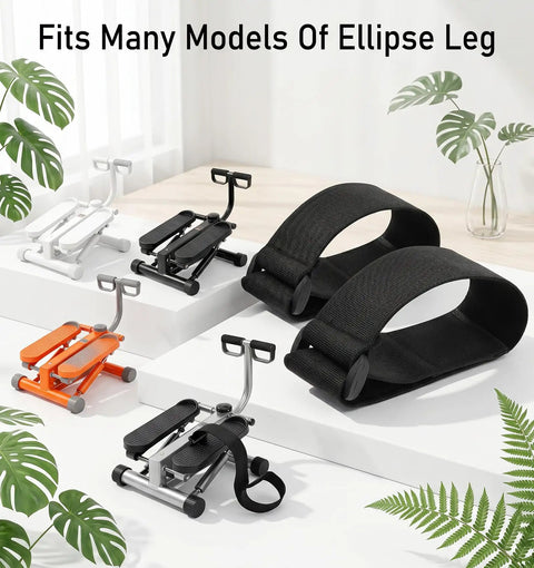 Two Pairs Bike Pedal Straps For Elliptical And Fixed Gear Machines with adjustable black nylon straps displayed in a home setting