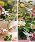 7.6 Inch Pruning Shears For Beginners That Are A Real Workhorse With High Strength Stainless Steel Sharp Rust Resistant Blades And Comfortable Grip Handles Garden Clippers For Roses And Flowering Plants Pink used on garden and orchard plants