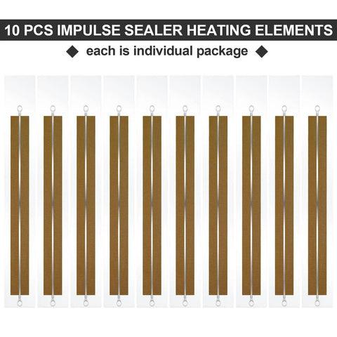 10 Pack 12 Inch Impulse Sealer Heating Elements With Cloth Tape Replacement Strips For F 300 FS 300 PFS 300 Compatible Heat Sealer Replacement Parts