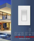4 Way Decorator Rocker Light Switch 15A 120V 277V Gloss Finish With Ground Wire Lead Attached UL Listed Residential Commercial Grade 5 Pack in modern setting
