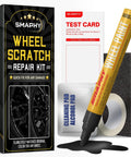 Gloss Black Wheel Scratch Repair Kit For Curb Rash And Scuffs, DIY Alloy Wheel Repair, Rim Paint Pen For Black Wheels