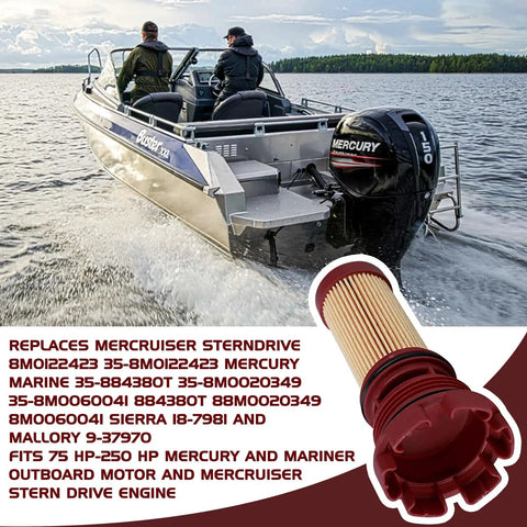 Go To Fuel Filter Replacement For Mercury MerCruiser Mariner Outboards And Sierra Engines 75 Hp To 300 Hp boat and filter