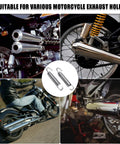 Six stainless steel motorcycle exhaust pipe springs, 65mm, silver.