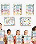 Children holding Five 12 By 18 Inch Spanish Speaking Countries Poster Set With Map For ESL Classrooms A Must Have Go To Visuals