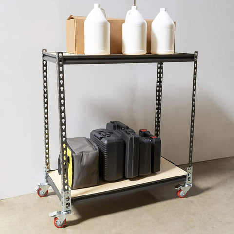 Set Of 4 Storage Rack Caster Wheels For Boltless Self Locking Shelving Racks, 3 Inch Polyurethane Wheels With Ball Bearing Locking Casters, 500 Lb Total Capacity, Smooth Roll On Any Surface