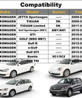 Compatibility chart and images for Trunk Latch Actuator Replacement For Volkswagen Tiguan Jetta Sportwagen Golf GTI Beetle And More Plug And Play OEM Style Lock Motor 5M0827505E9B9 931718 For Easy Install And Long Lasting Performance.