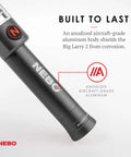 Close-up of Big Larry 2 Work Light With 500 Lumens Magnetic LED Flashlight And Portable COB Task Lamp, anodized aluminum body