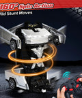 Cybertruck RC Toy Car For Kids 2 In 1 Vehicle with 360 Degree Rotation transforming between truck and robot mode.