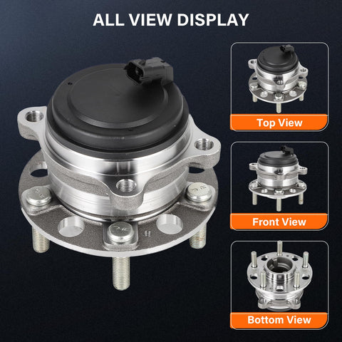 All views of Premium Wheel Bearing And Hub Assembly For Kia Sorento 2016 2020 FWD Rear Left And Right Drop-In Replacement