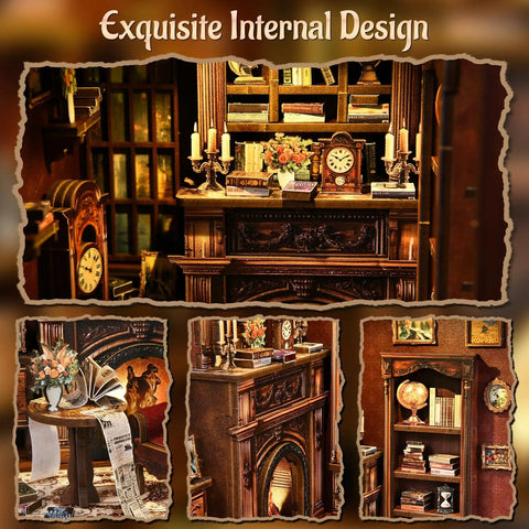 DIY 3D Wooden Book Nook Kit For Adults Teens And Beginners A Miniature Tiny House For Bookshelf Decor with intricate interior