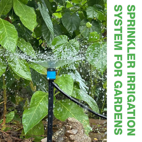 All In One Garden Drip Irrigation Kit No Tools Needed With Push To Connect Fittings watering plants in garden