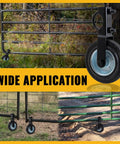 Straight Up Solid Gate Roller Wheels To Take The Drag Out Of Metal Tube Fences Smooth Six Inch Black Anti Sag Tracks on a chain link gate.