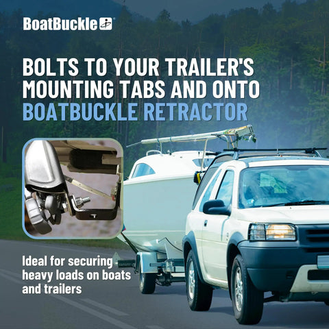 Universal Mounting Bracket Kit For 1 Inch Or 2 Inch Bolt On Retractable Ratchet Straps 5000 Lb Break Strength Includes 2 Brackets And Hardware Boat Trailer Straps Sold Separately