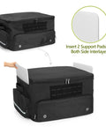 Heavy Duty Golf Trunk Organizer With Ventilated Shoe Compartment For Two Pairs Of Shoes Up To US Mens 16, Black with pads