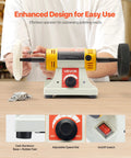 Person using Beefy 8 Inch Bench Buffer Polisher With 370W Copper Motor And 3450 RPM Heavy Duty Benchtop Buffing Tool