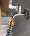 Heavy Duty Brass Garden Hose Adapter 3/4 GHT Female To 1/2 NPT Female Swivel Connector GHT To NPT Brass Fitting For Easy Leak Free Hose Setup And Pipe Thread Conversion on wall faucet