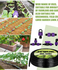 Drip Irrigation Tubing Kit With 1000 Ft Drip Tape Five Eighth Inch Outer Diameter 8 Mil Thick Six Inch Spacing Includes Tape End Plugs And Connectors For Garden Landscape Lawn And Farm Irrigation System
