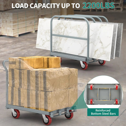Beast 2 In 1 Drywall Cart Heavy Duty Platform Cart With Folding Wheels And Sides transporting large boxes and drywall