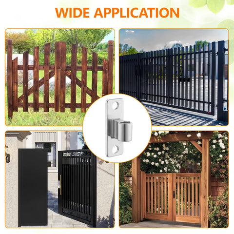 Wide application of Heavy Duty Gate Hinge 4 Pack Wall Mount Female 304 Stainless Steel in different gate designs.
