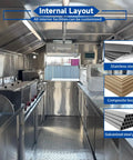 Internal view of the Turnkey Mobile Coffee Trailer With DOT Certification And Full Commercial Kitchen Setup designed for street vendors.